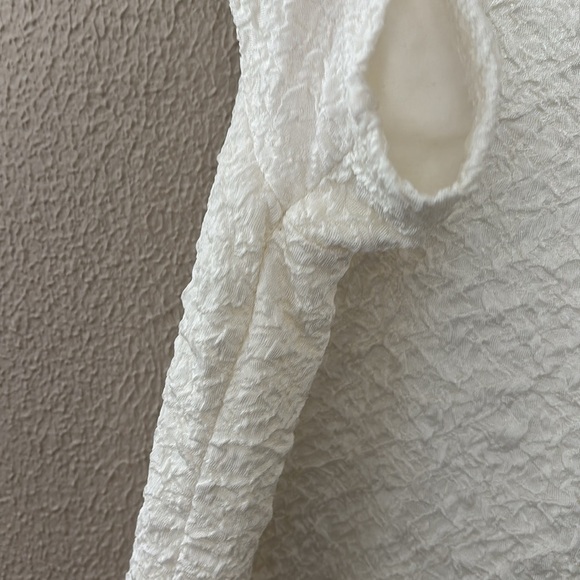 Women’s Bon Worth Crinkle Stretch Short Sleeve Top, XLP, Off White - Picture 2 of 5